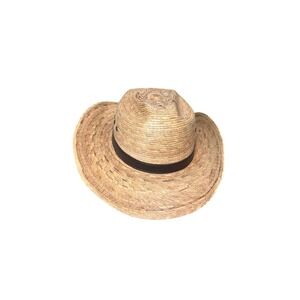 Sappa Classy Headwear Men's Straw Cowboy Hat Brown Band Made In Mexico Size OS